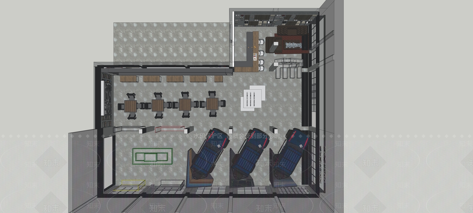 现代风格汽车4S店SU模型下载【ID:955910108】