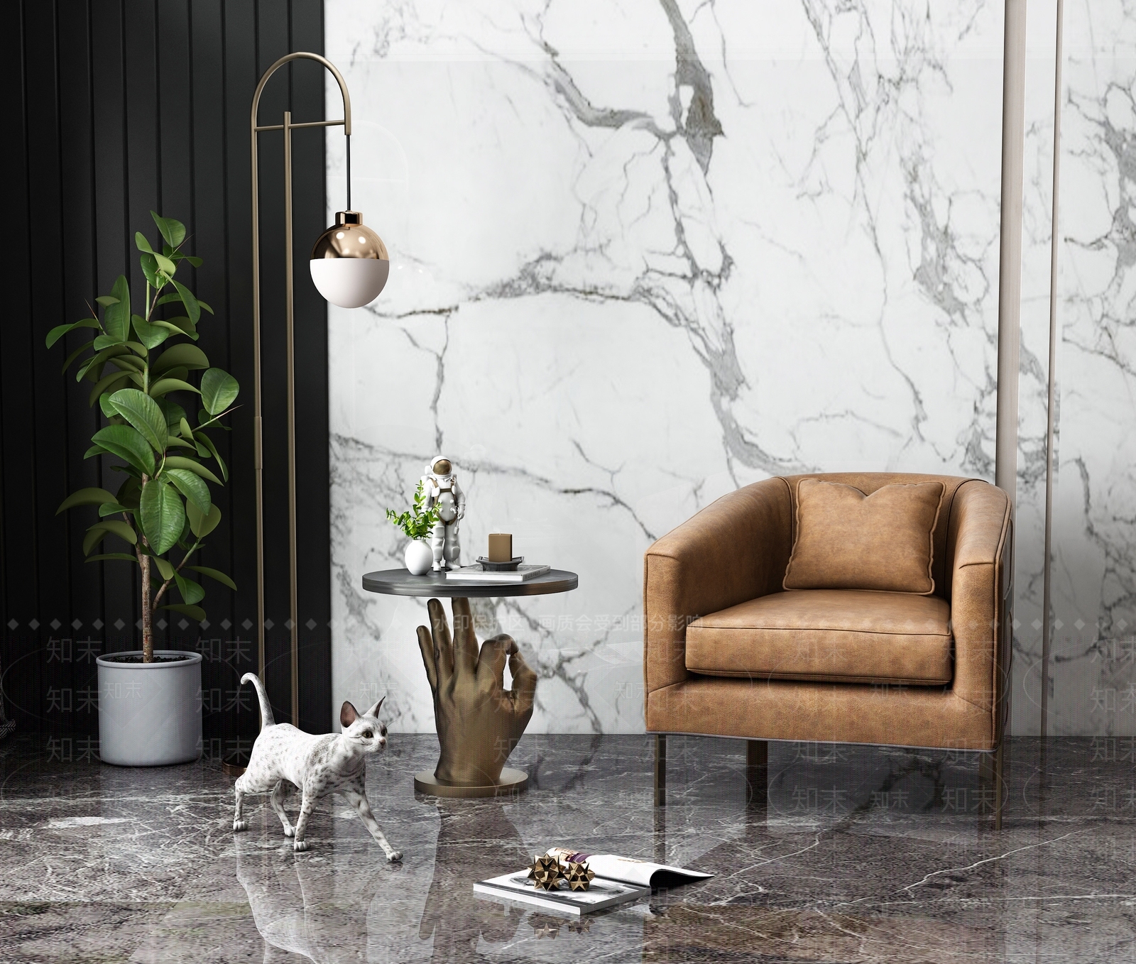 美式咖啡厅桌椅组合3D模型下载【ID:355914668】