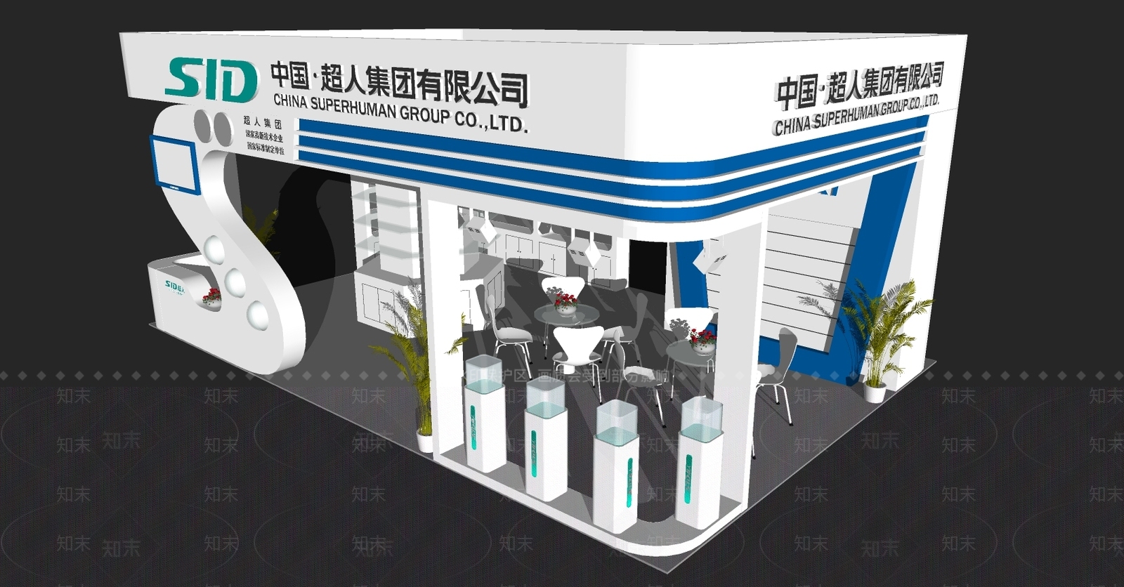 现代风格科技展厅SU模型下载【ID:355930361】