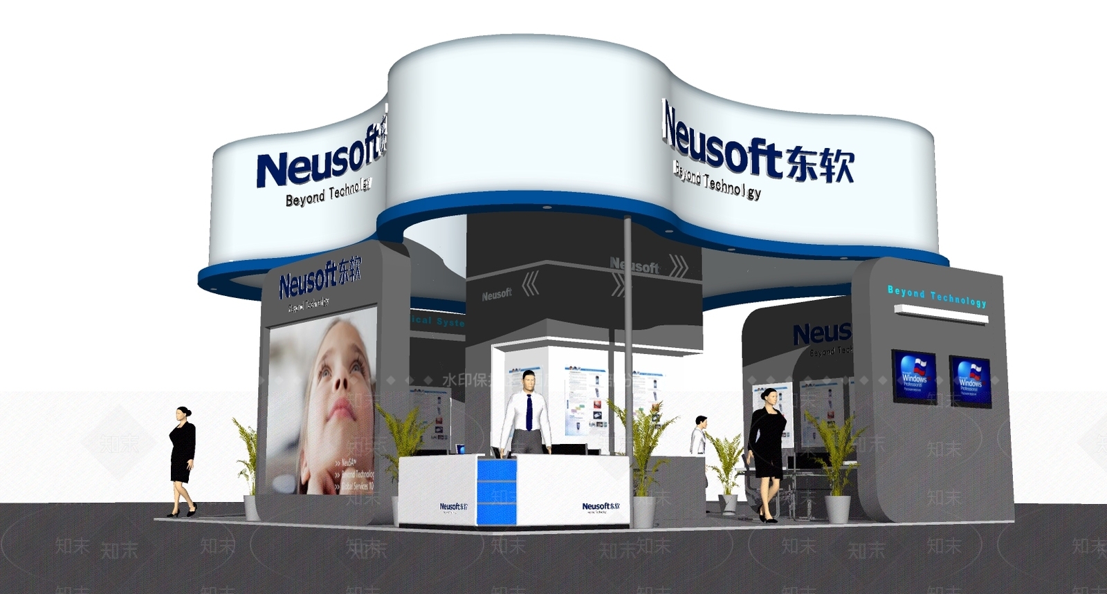 现代风格科技展厅SU模型下载【ID:355932309】