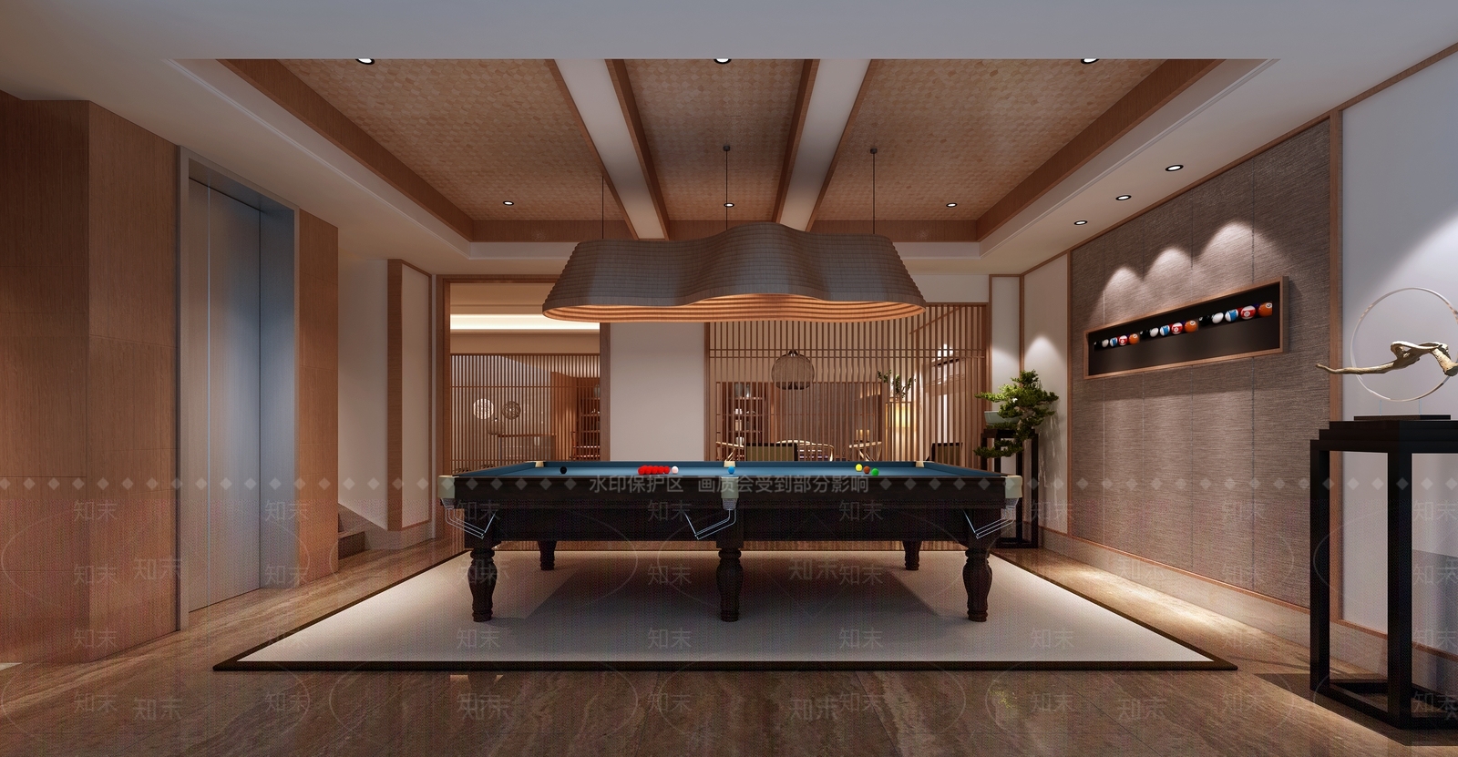 新中式风格休息室SU模型下载【ID:655970242】