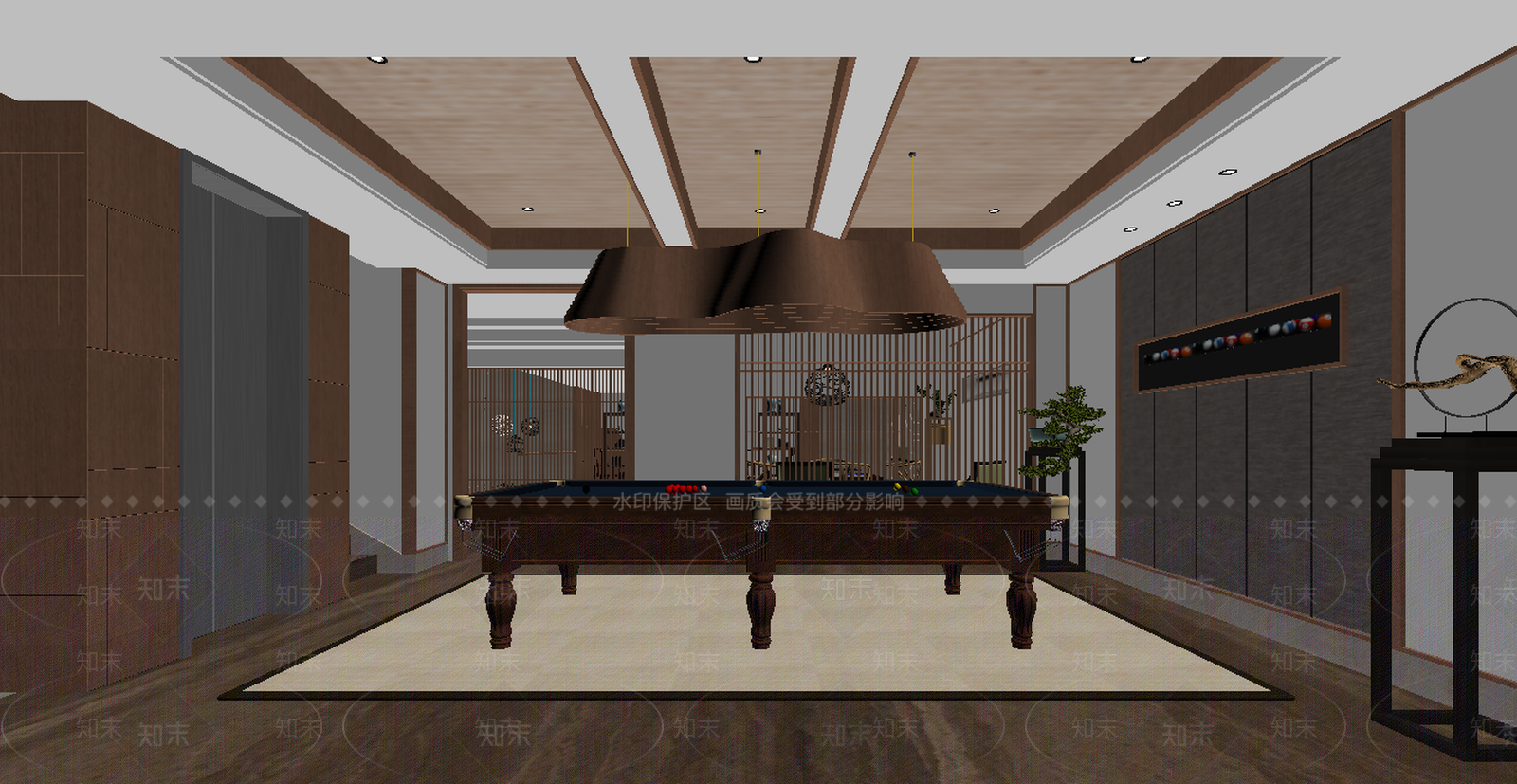 新中式风格休息室SU模型下载【ID:655970242】