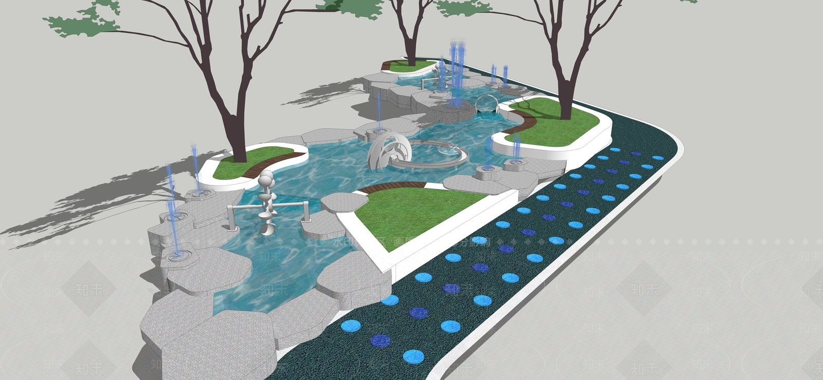 现代风格儿童玩耍水池SU模型下载【ID:955977893】