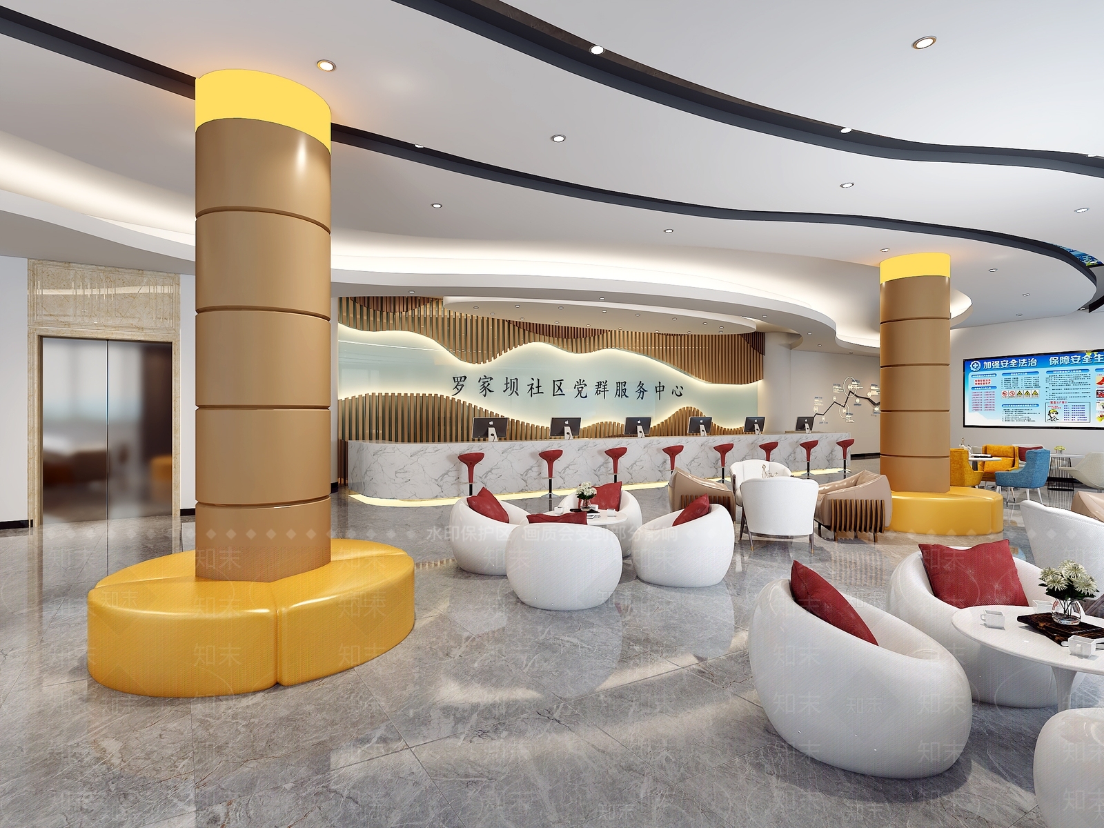 现代政府大厅3D模型下载【ID:955984566】