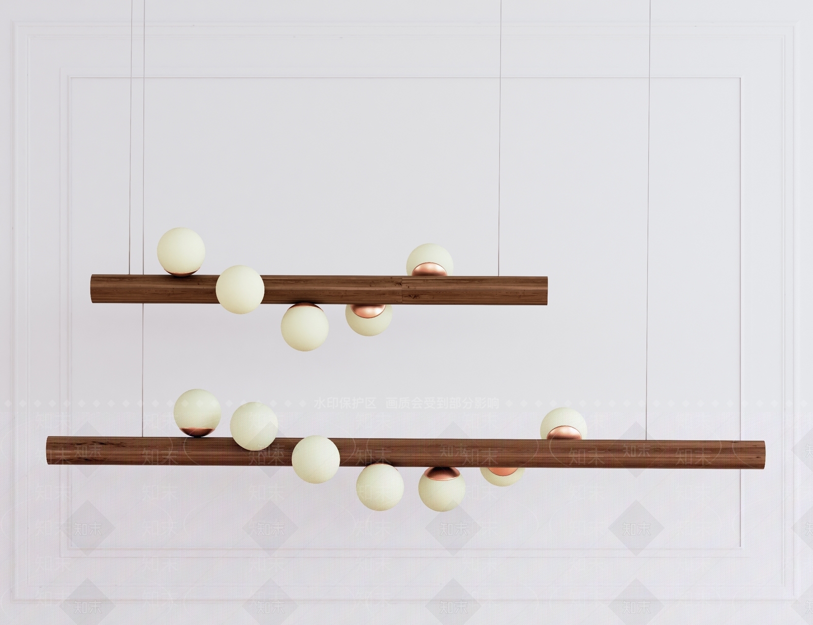 北欧木头吊灯3D模型下载【ID:556006832】