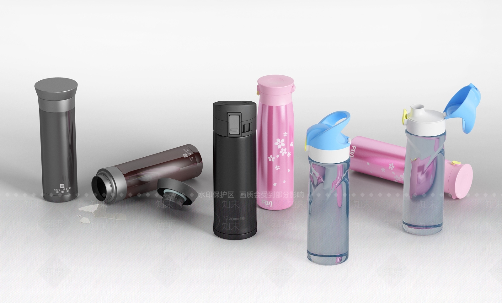 现代保温杯3D模型下载【ID:256014436】