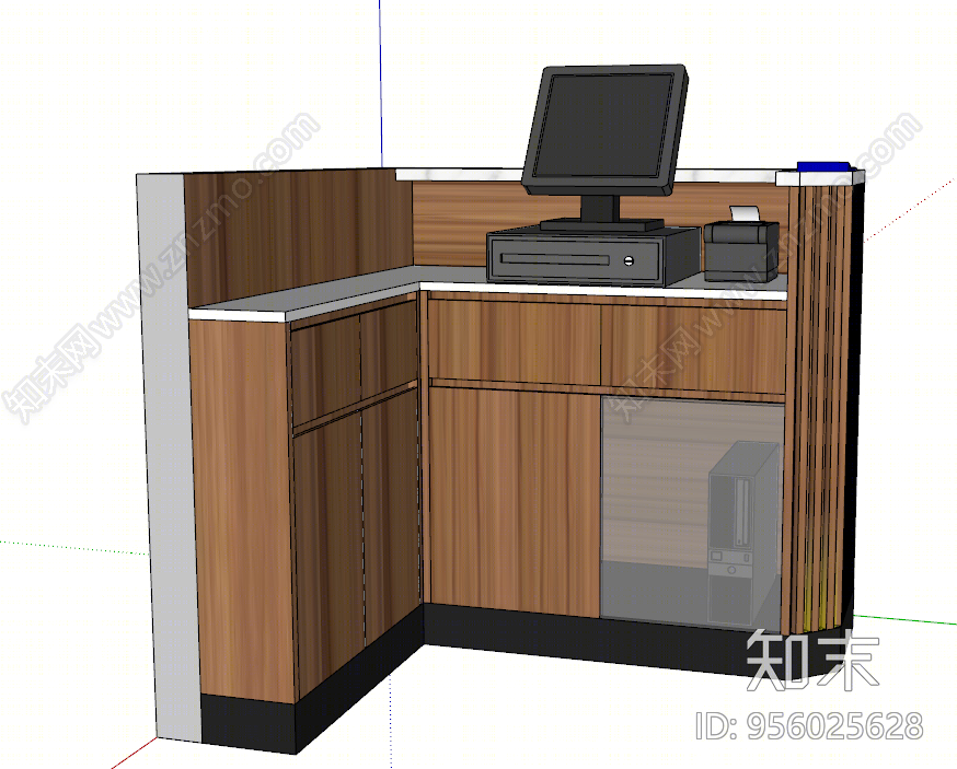 现代风格收银台SU模型下载【ID:956025628】
