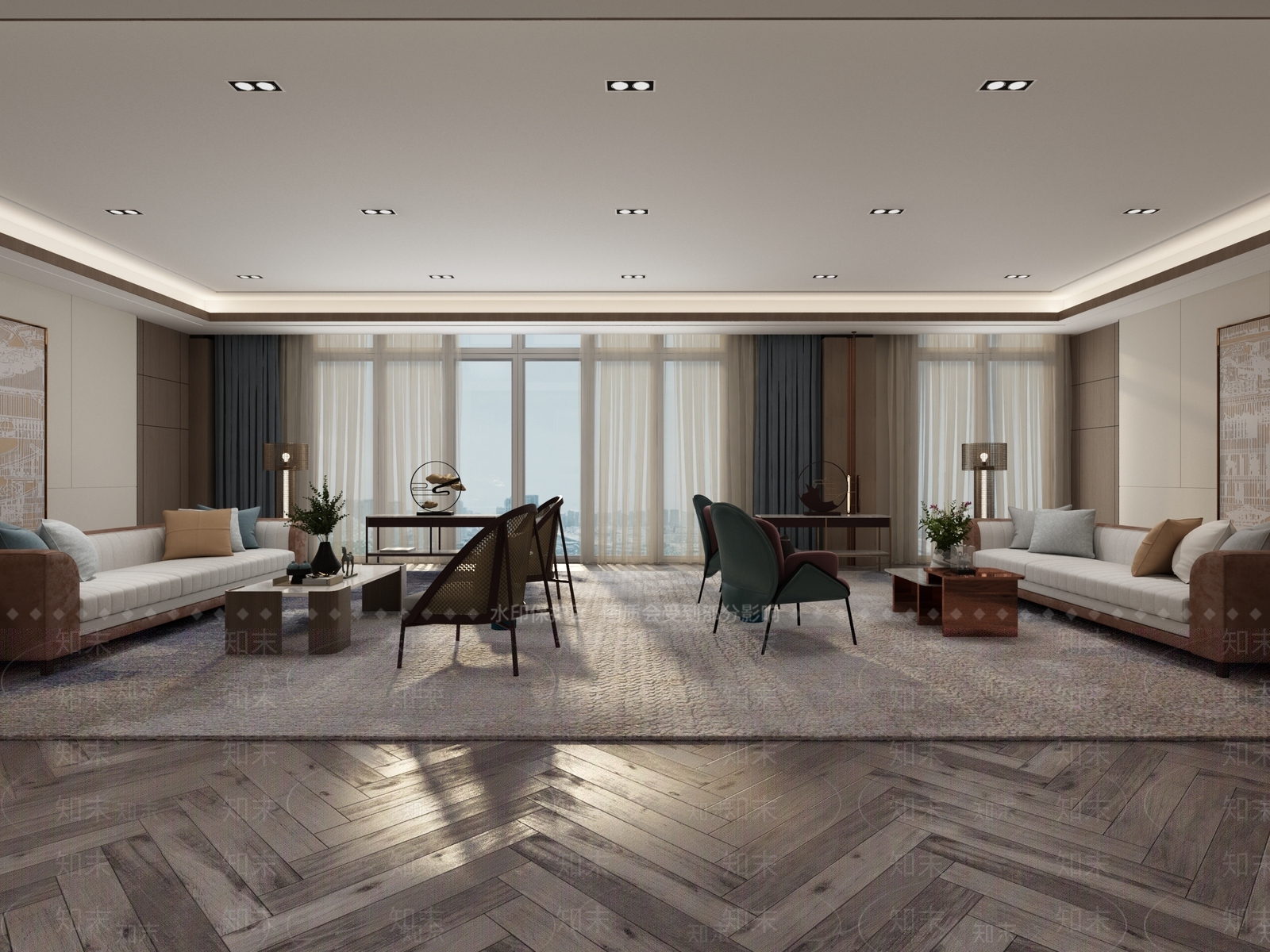 新中式会客厅vip室3D模型下载【ID:856029005】