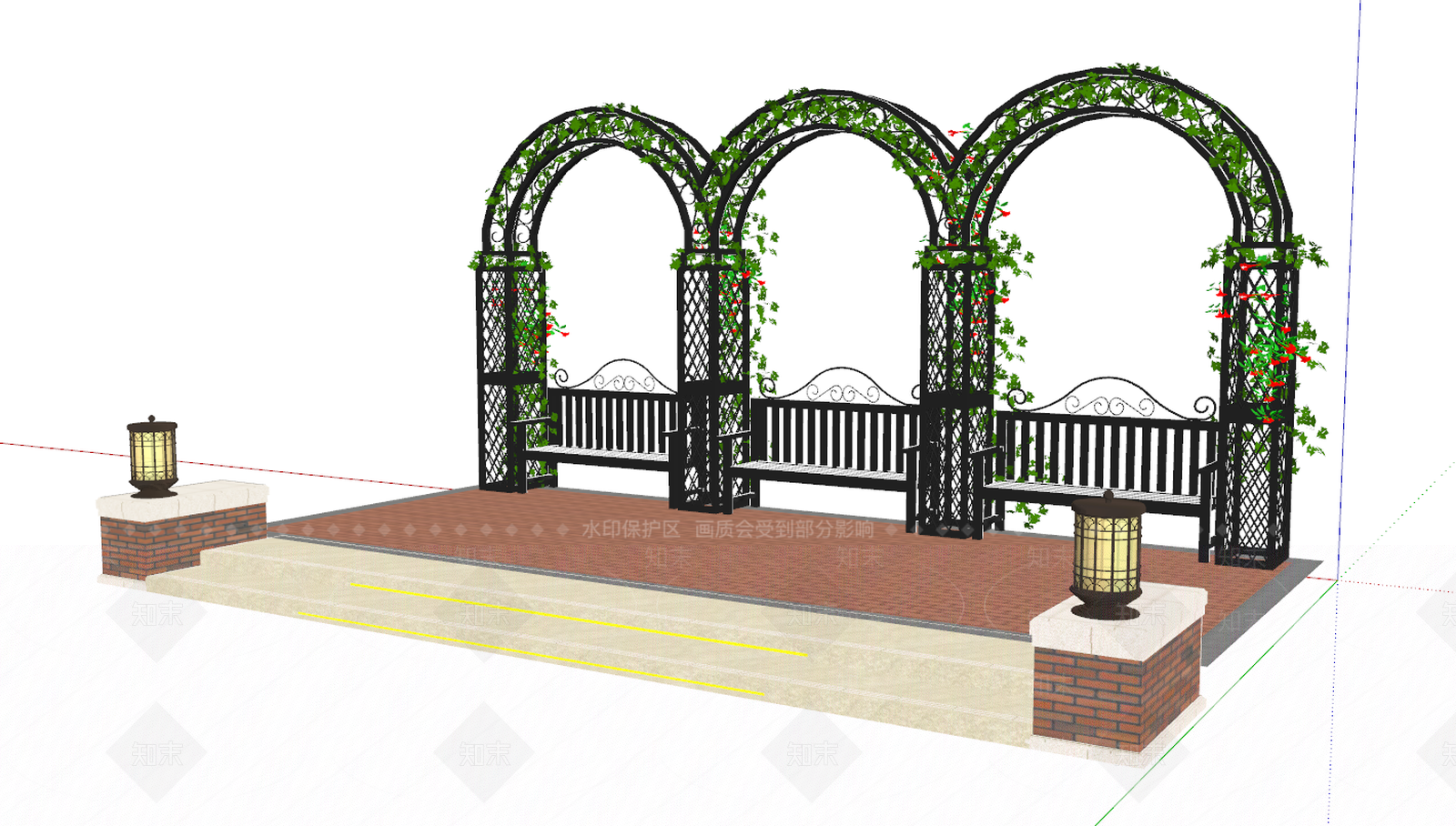 欧式风格花架SU模型下载【ID:156080772】