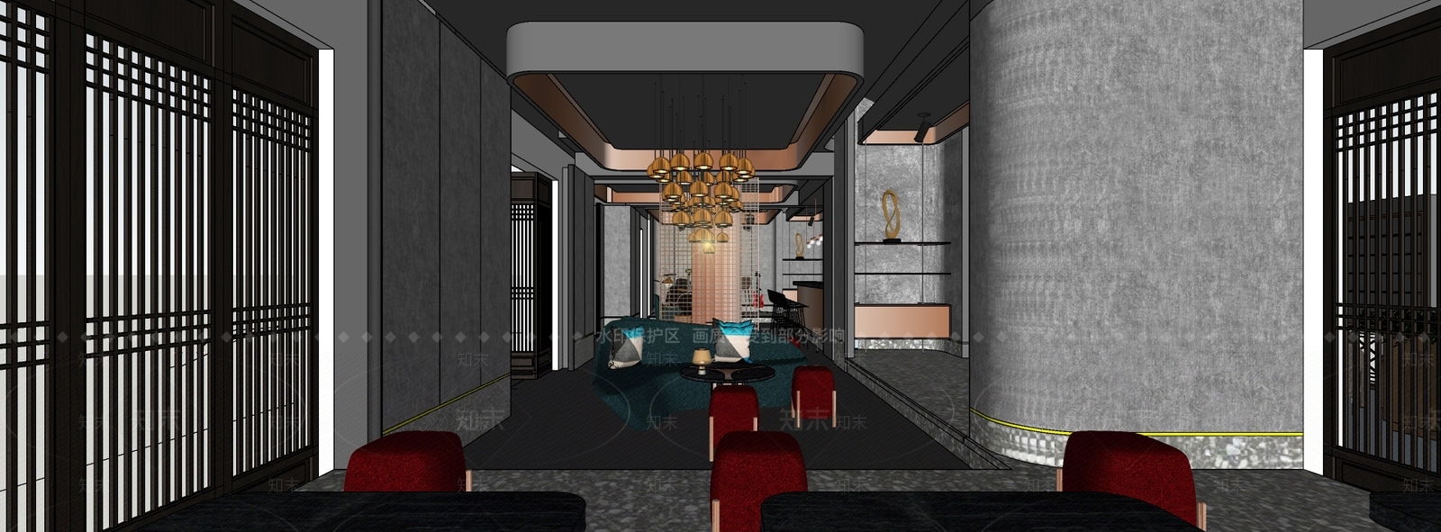 现代风格酒吧SU模型下载【ID:756087416】
