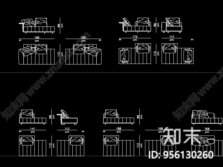 cad沙发图块cad施工图下载【ID:956130260】