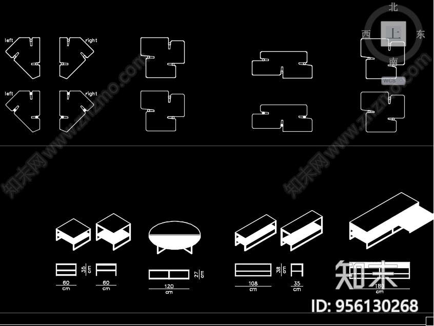 cad柜子茶几图块cad施工图下载【ID:956130268】