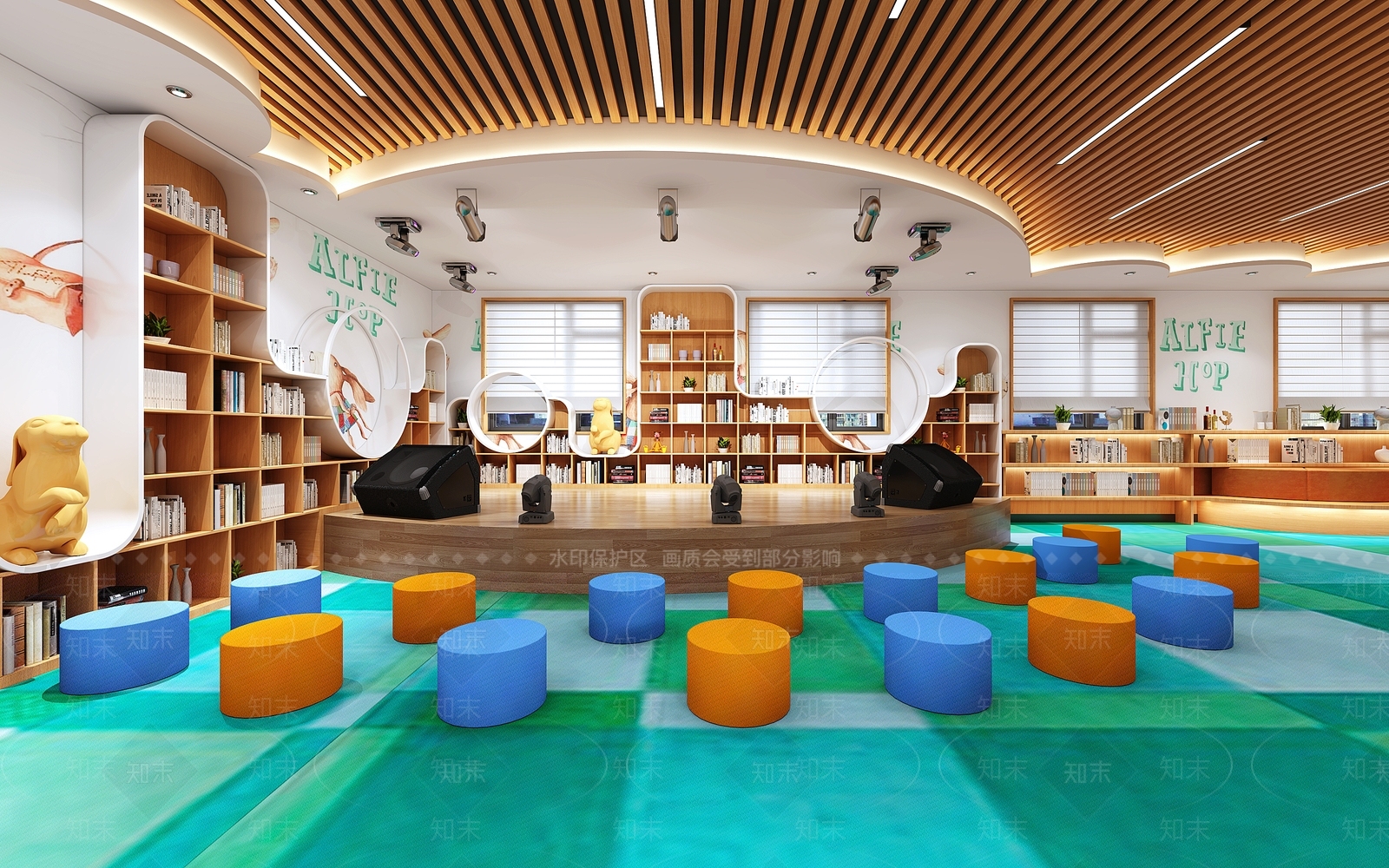 现代儿童图书馆3D模型下载【ID:856144240】