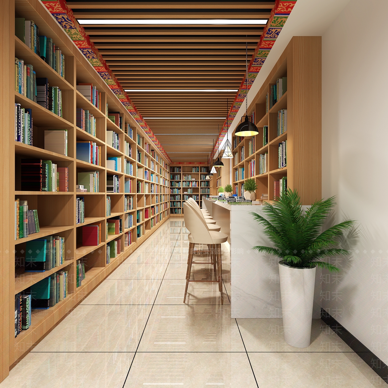 中式阅览室3D模型下载【ID:556165215】