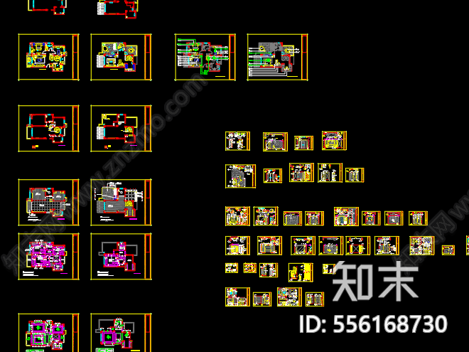 三室一厅施工图下载【ID:556168730】