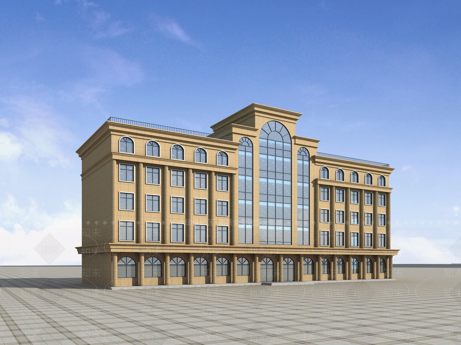 简欧办公楼3D模型下载【ID:456169578】