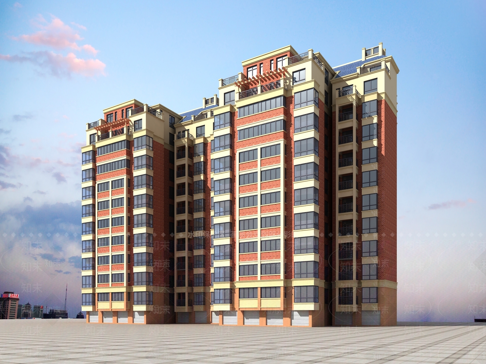 简欧住宅楼3D模型下载【ID:356170810】