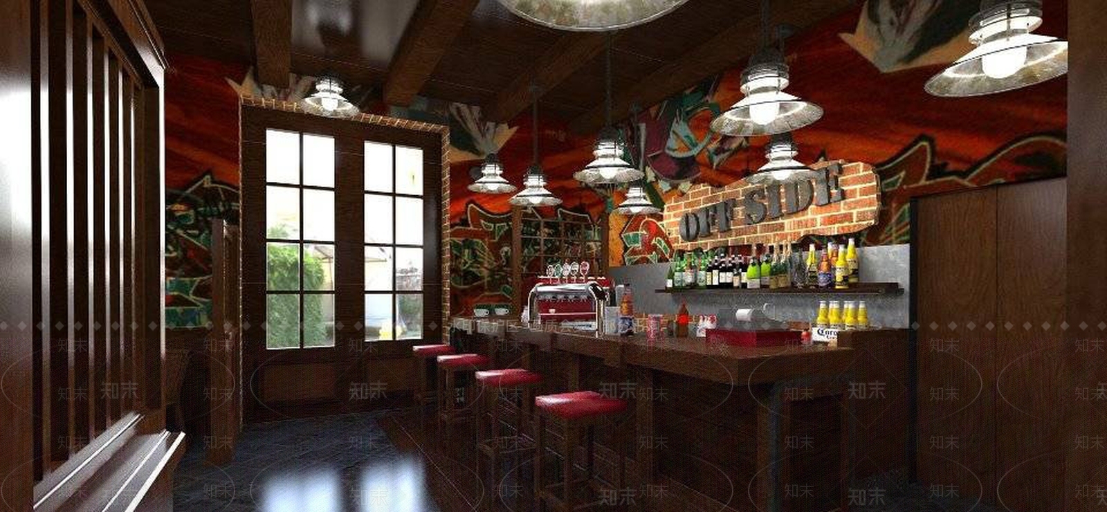 美式风格酒吧SU模型下载【ID:756180446】
