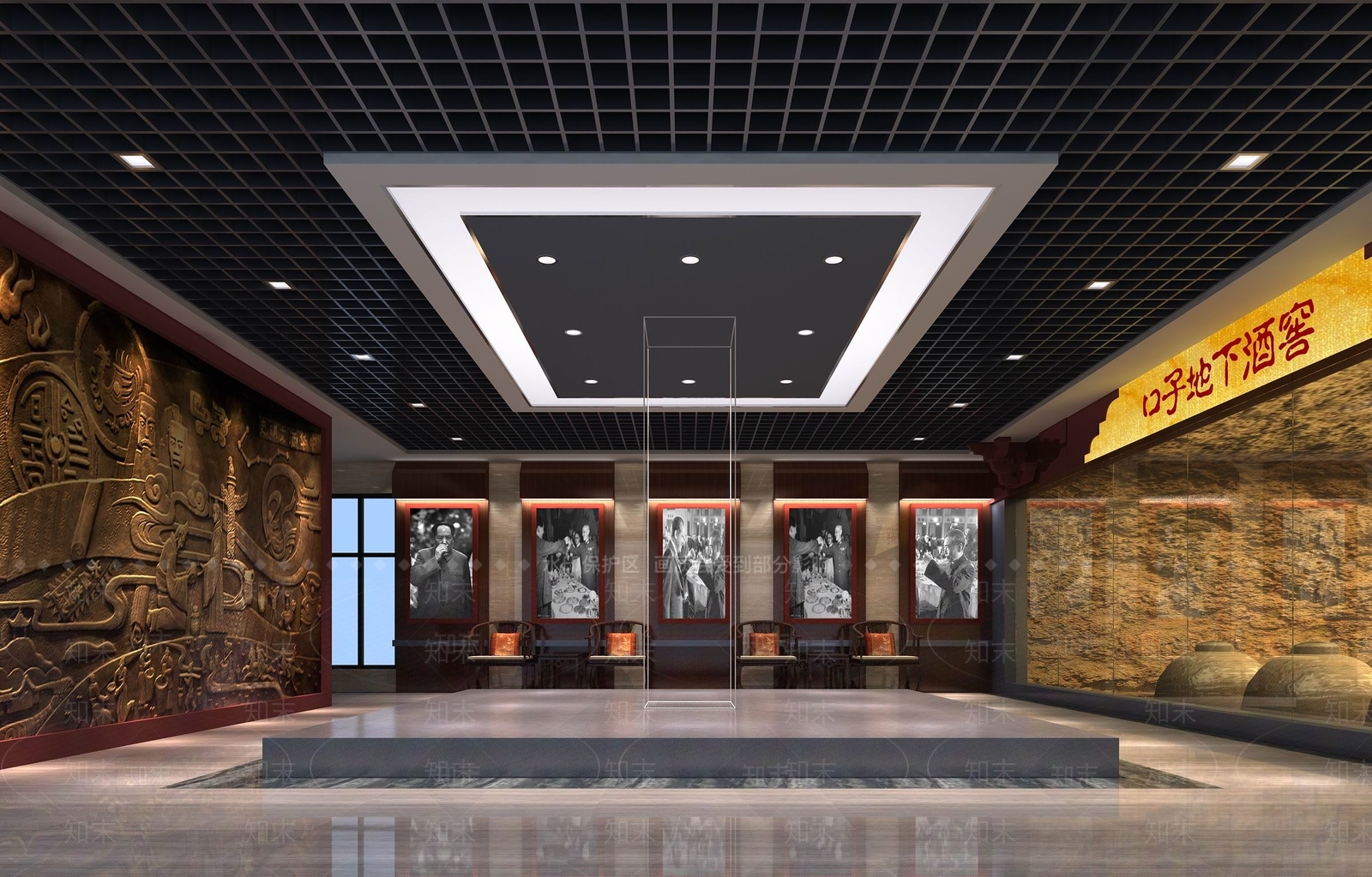 中式口子窖室内展厅3D模型下载【ID:556204403】