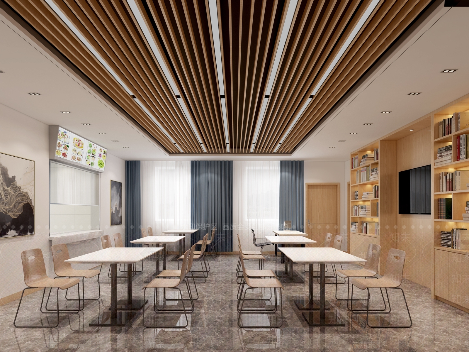 现代公司职工食堂3D模型下载【ID:756224792】