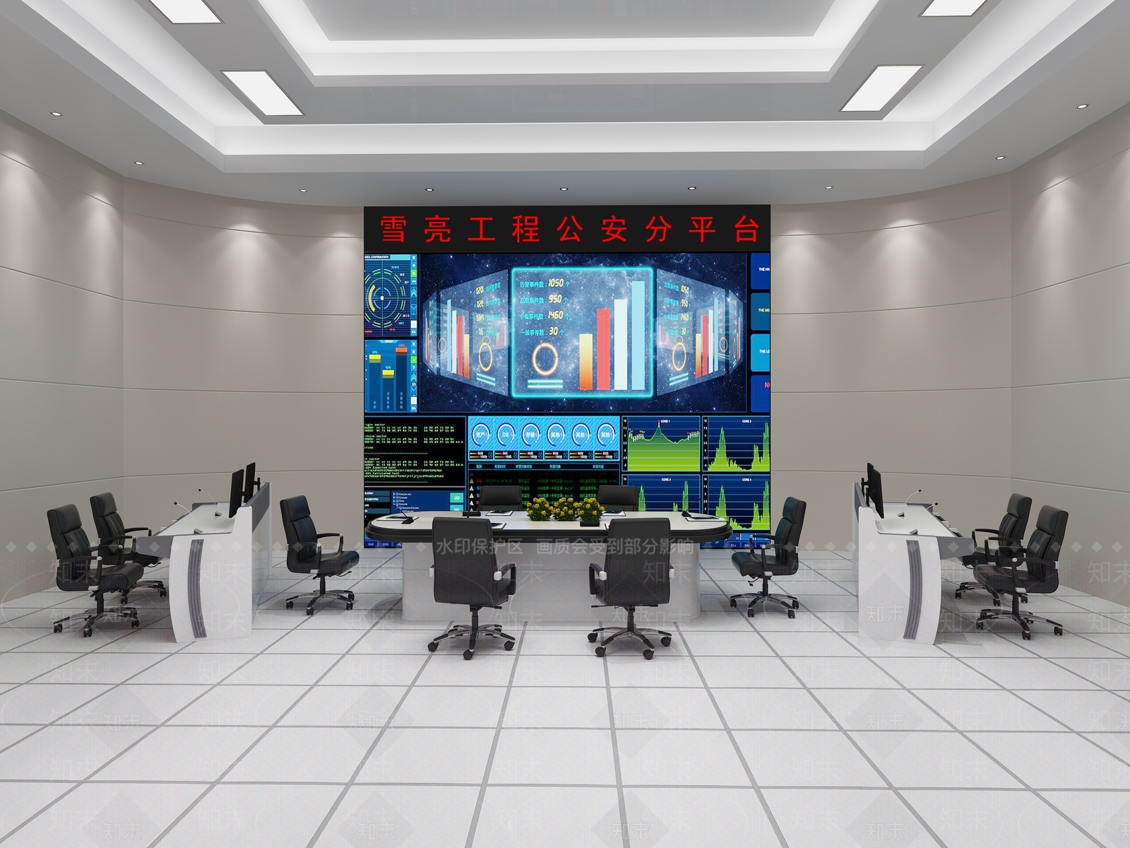 现代公安监控中心3D模型下载【ID:556233704】