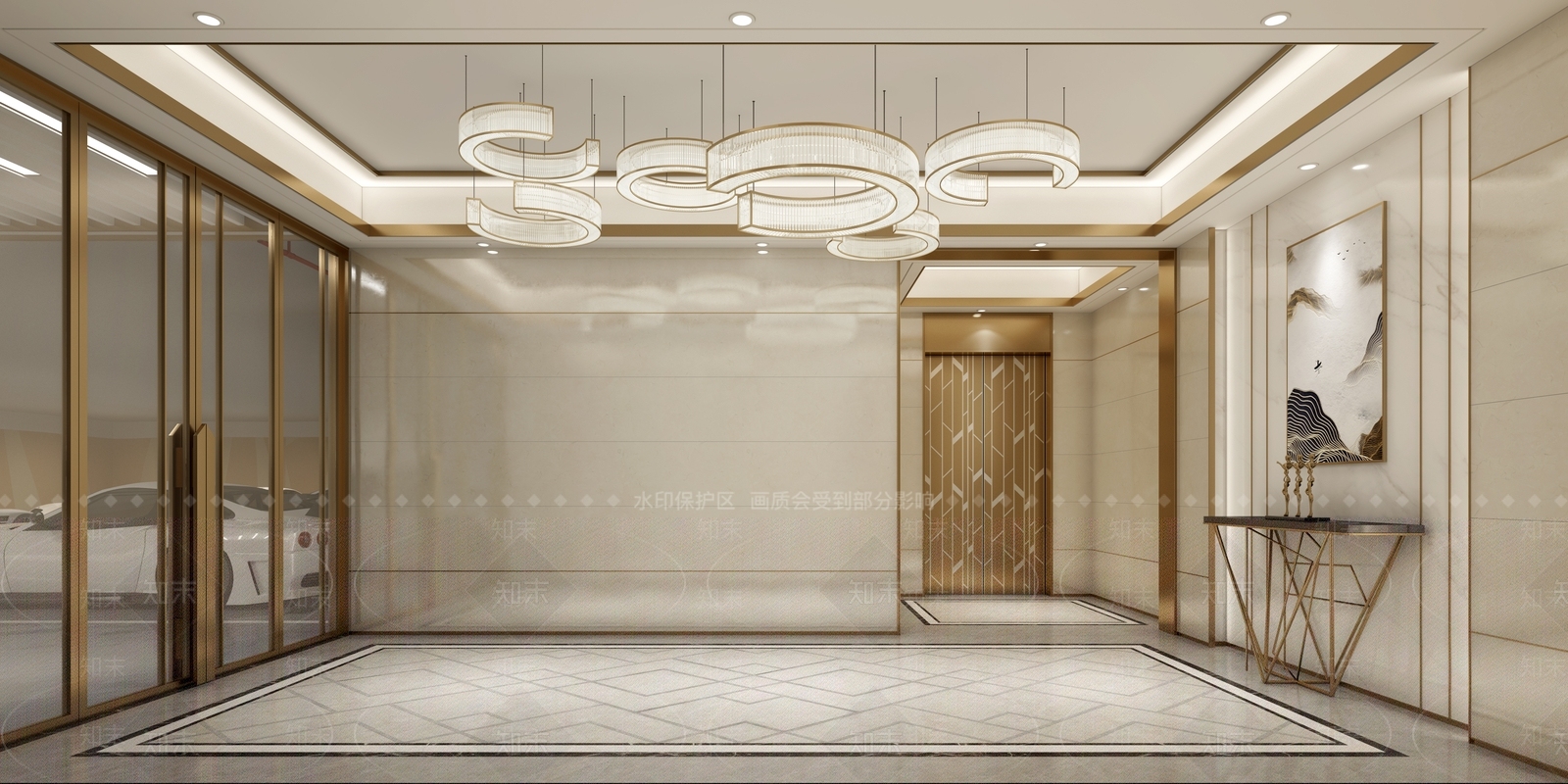 现代地下入户门厅3D模型下载【ID:456245959】