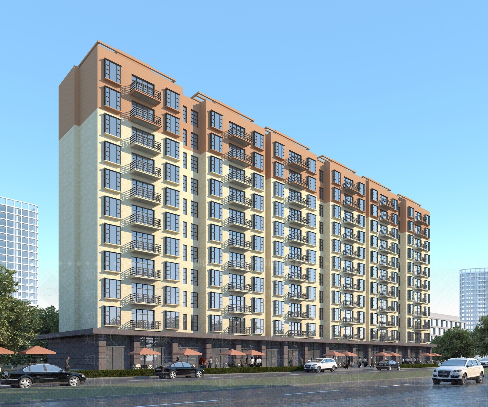 现代高层商住楼3D模型下载【ID:356249905】