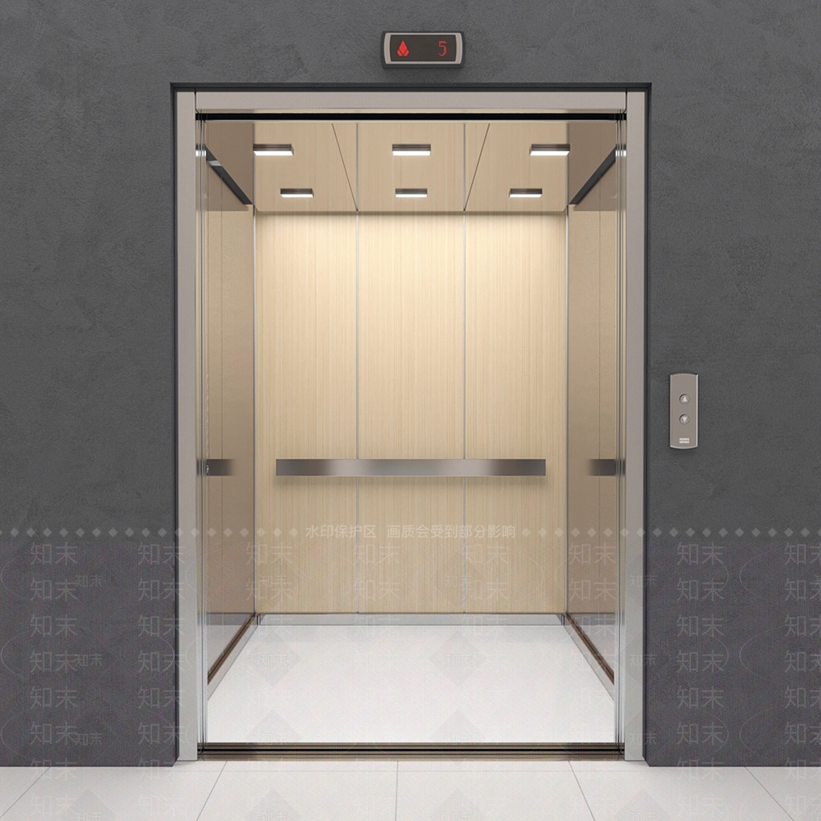 现代电梯轿厢3D模型下载【ID:856369640】