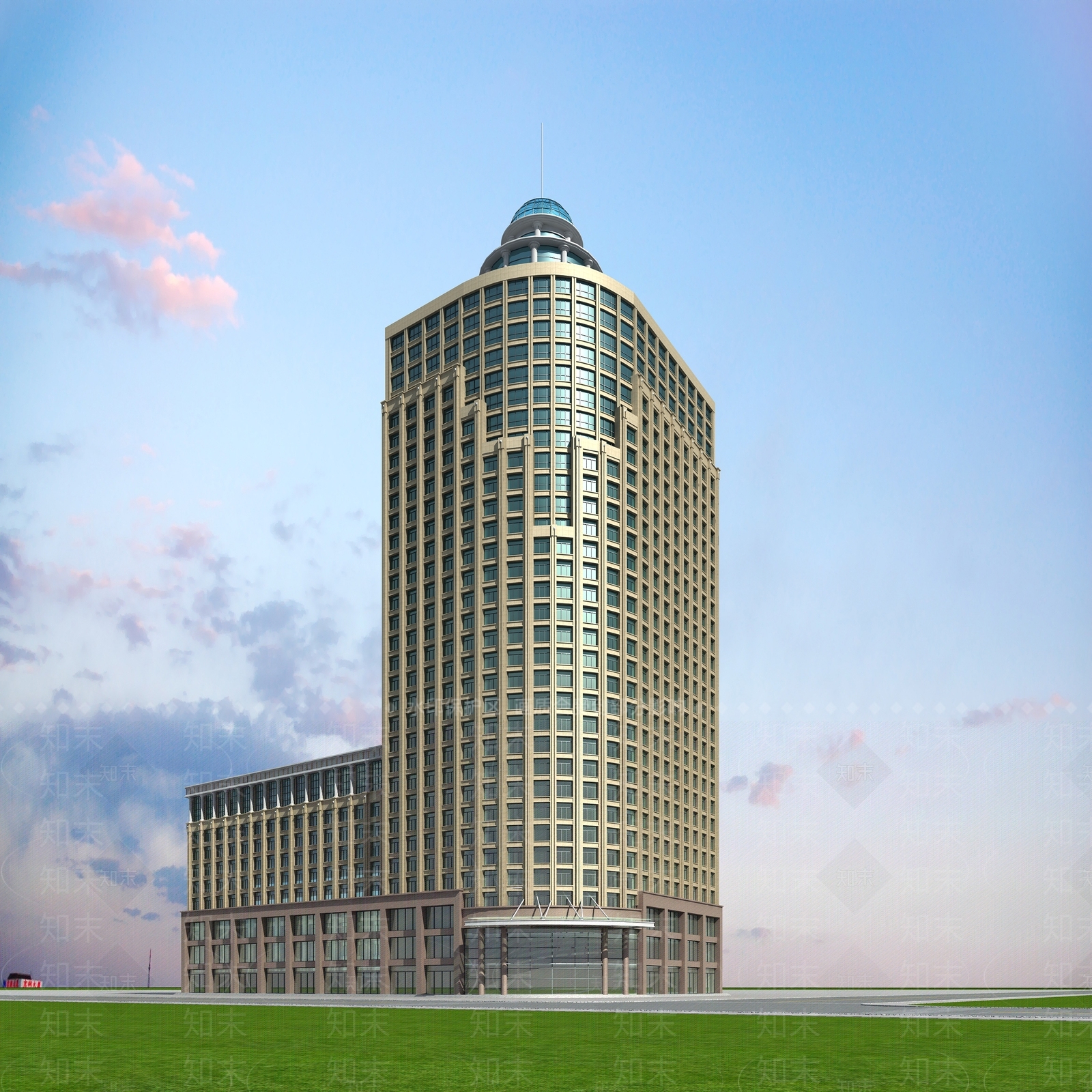 现代高层公建3D模型下载【ID:456276787】