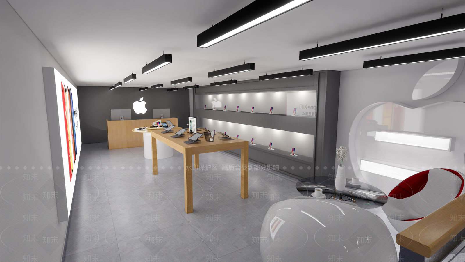 现代风格苹果手机展厅SU模型下载【ID:256284660】