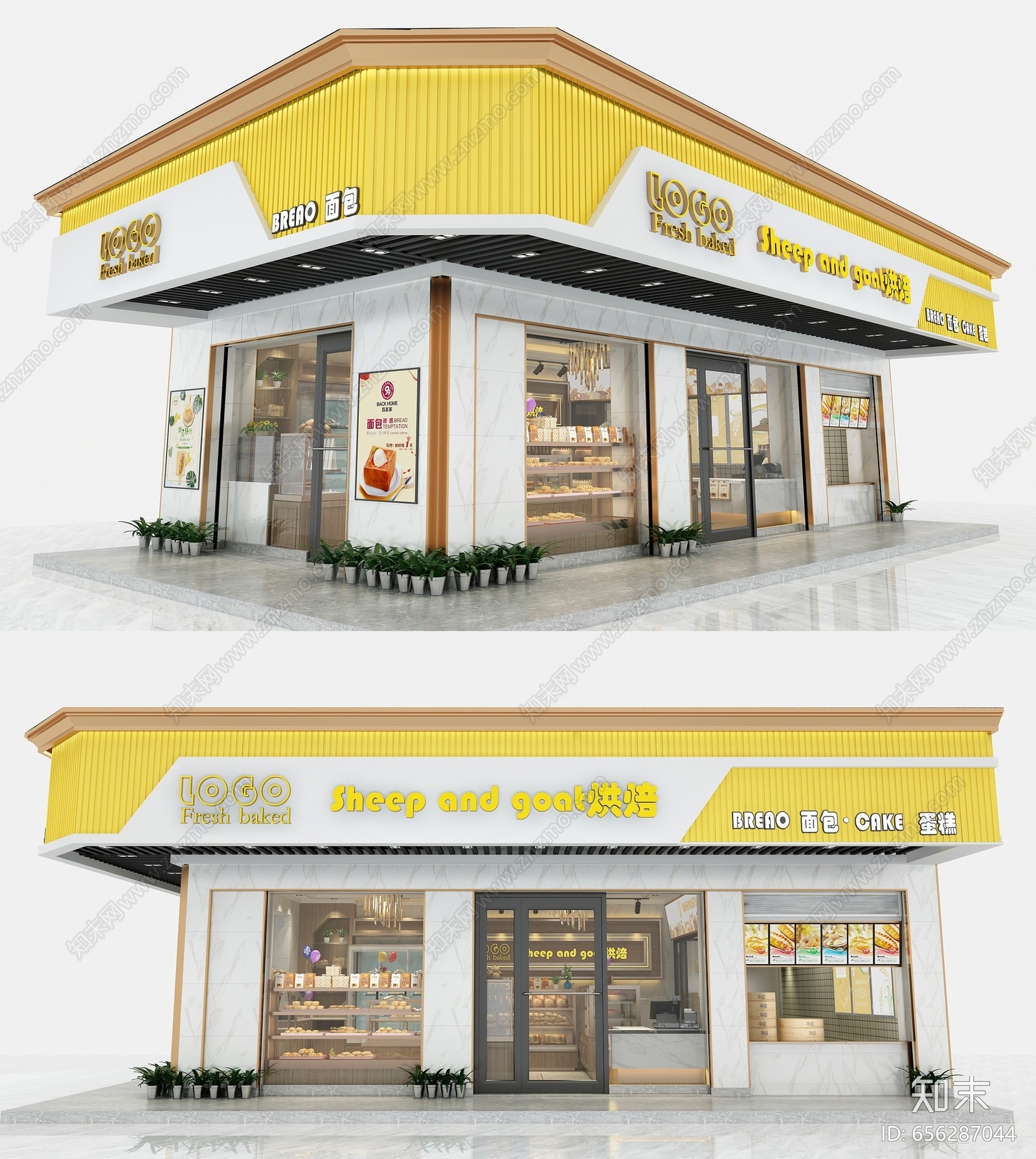 现代面包蛋糕店3D模型下载【ID:656287044】