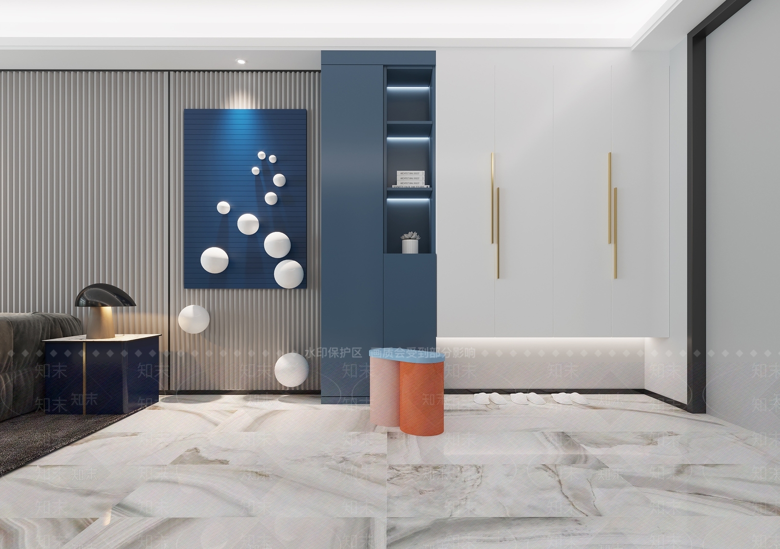 现代鞋柜3D模型下载【ID:956290320】