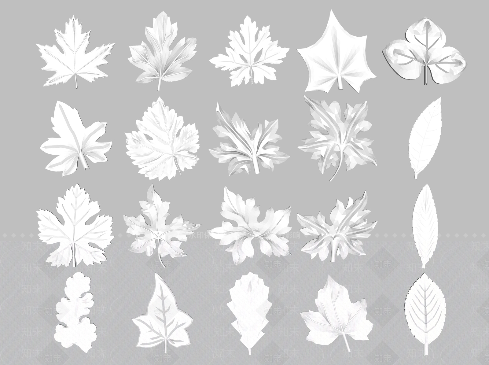 现代树叶风格雕花SU模型下载【ID:456291219】