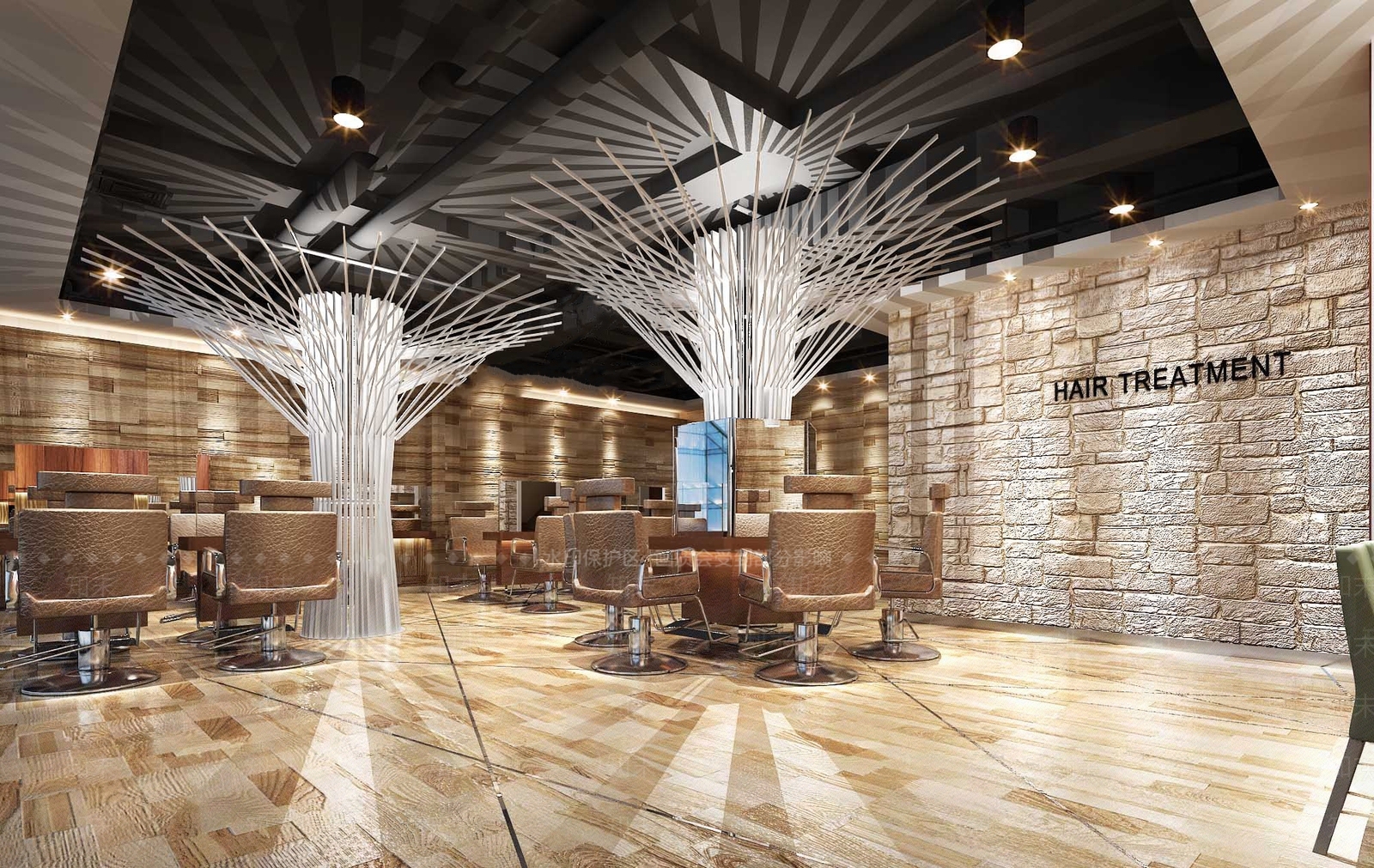 工业风理发店3D模型下载【ID:956295765】