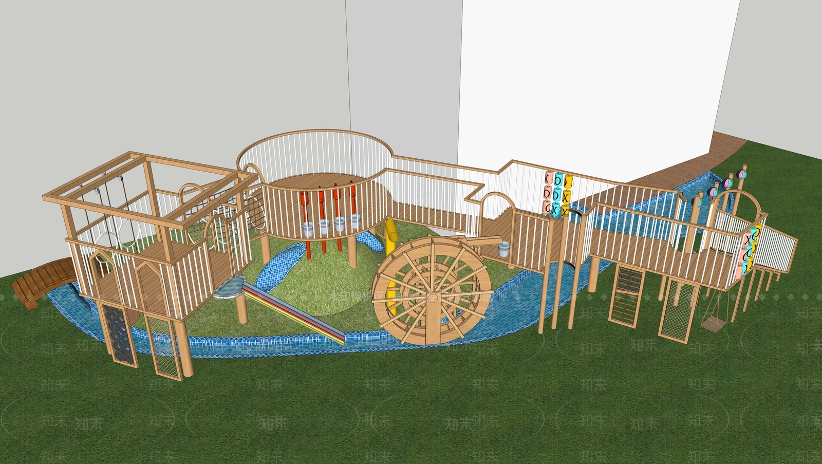 现代风格儿童玩耍水池SU模型下载【ID:956299817】