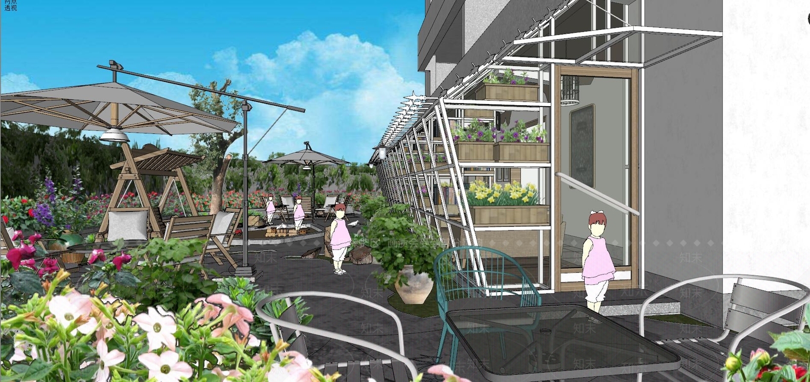 现代风格西餐厅SU模型下载【ID:856304535】