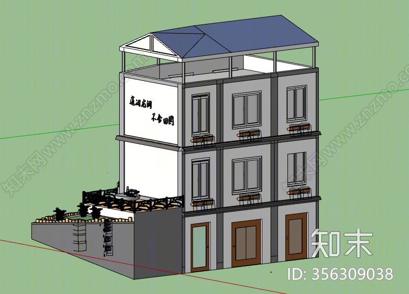 现代风格成图规划SU模型下载【ID:356309038】