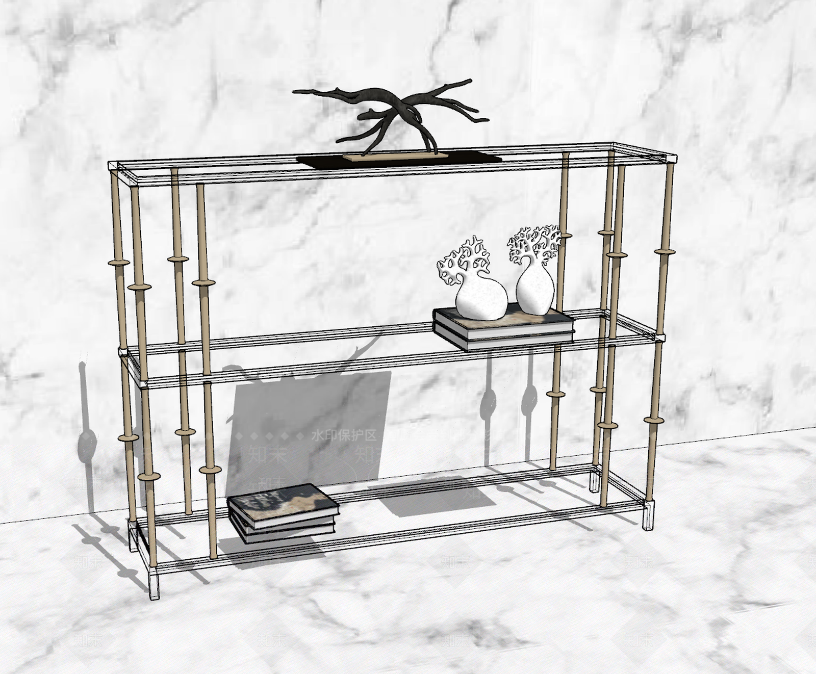 法式风格陈列柜SU模型下载【ID:356309397】