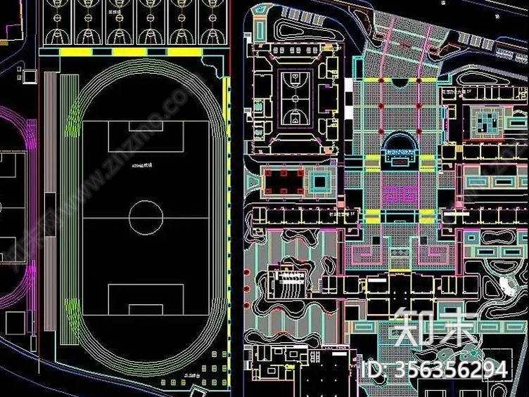 校园景观cad施工图下载【ID:356356294】