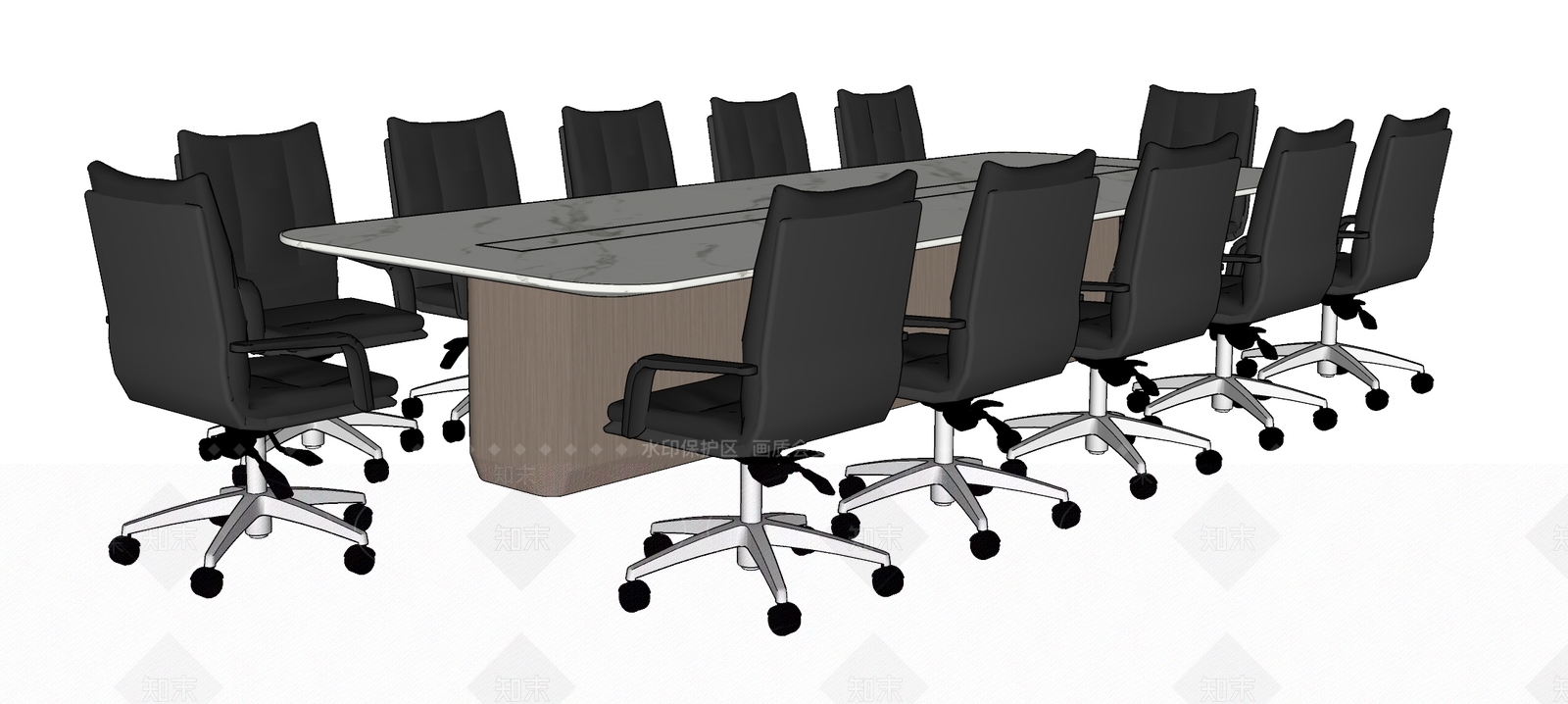 现代风格会议室办公椅SU模型下载【ID:956378934】
