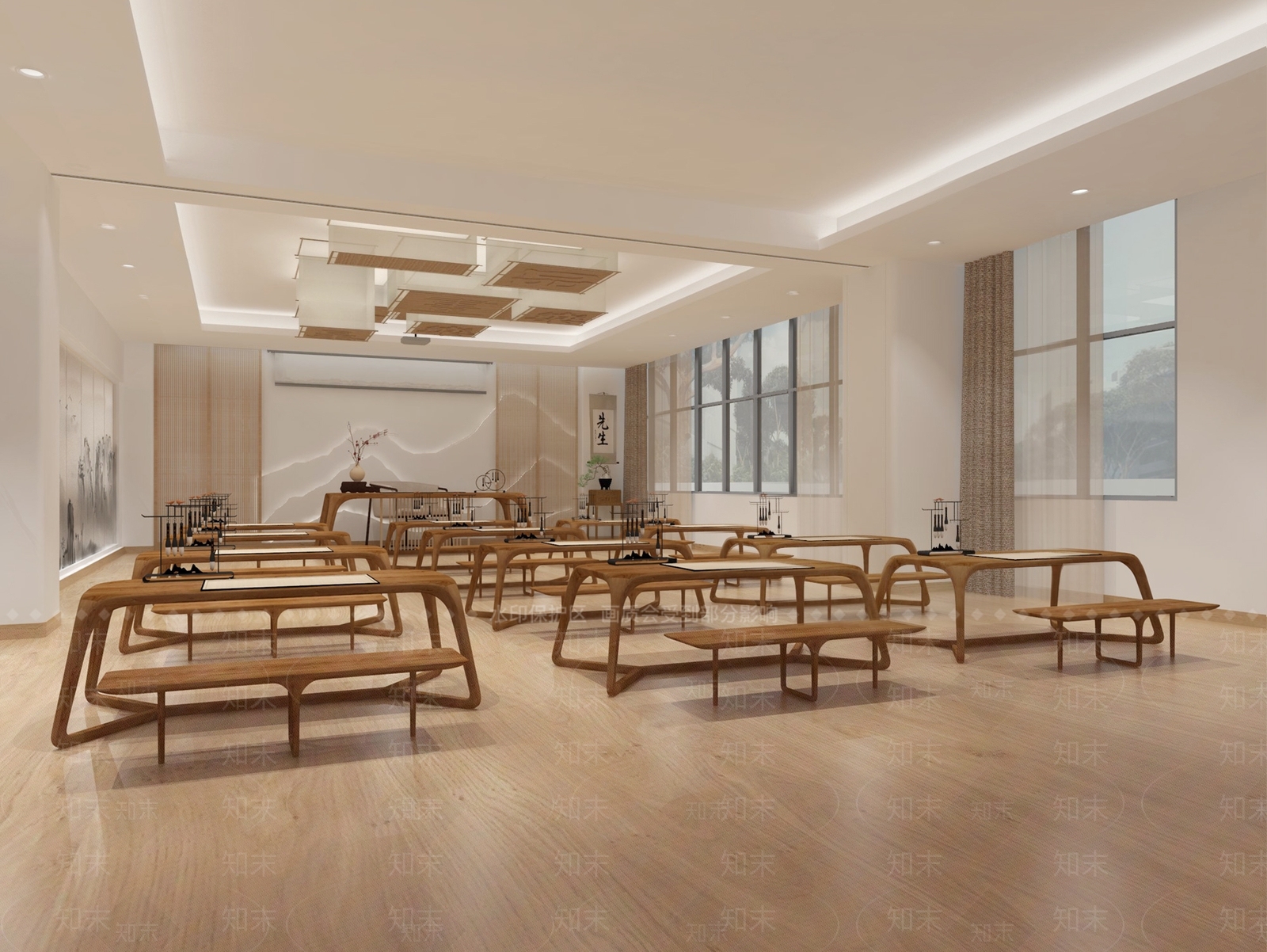 中式风格书吧SU模型下载【ID:556380713】