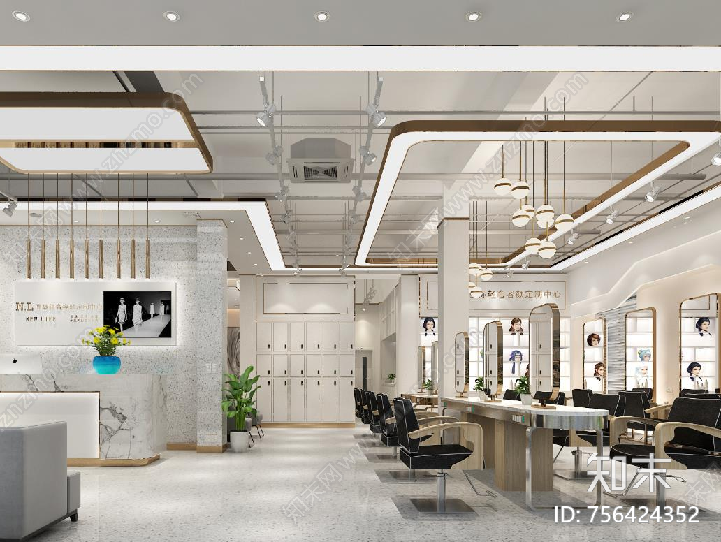 美发美容美体行业300平的设计方案图cad施工图下载【ID:756424352】