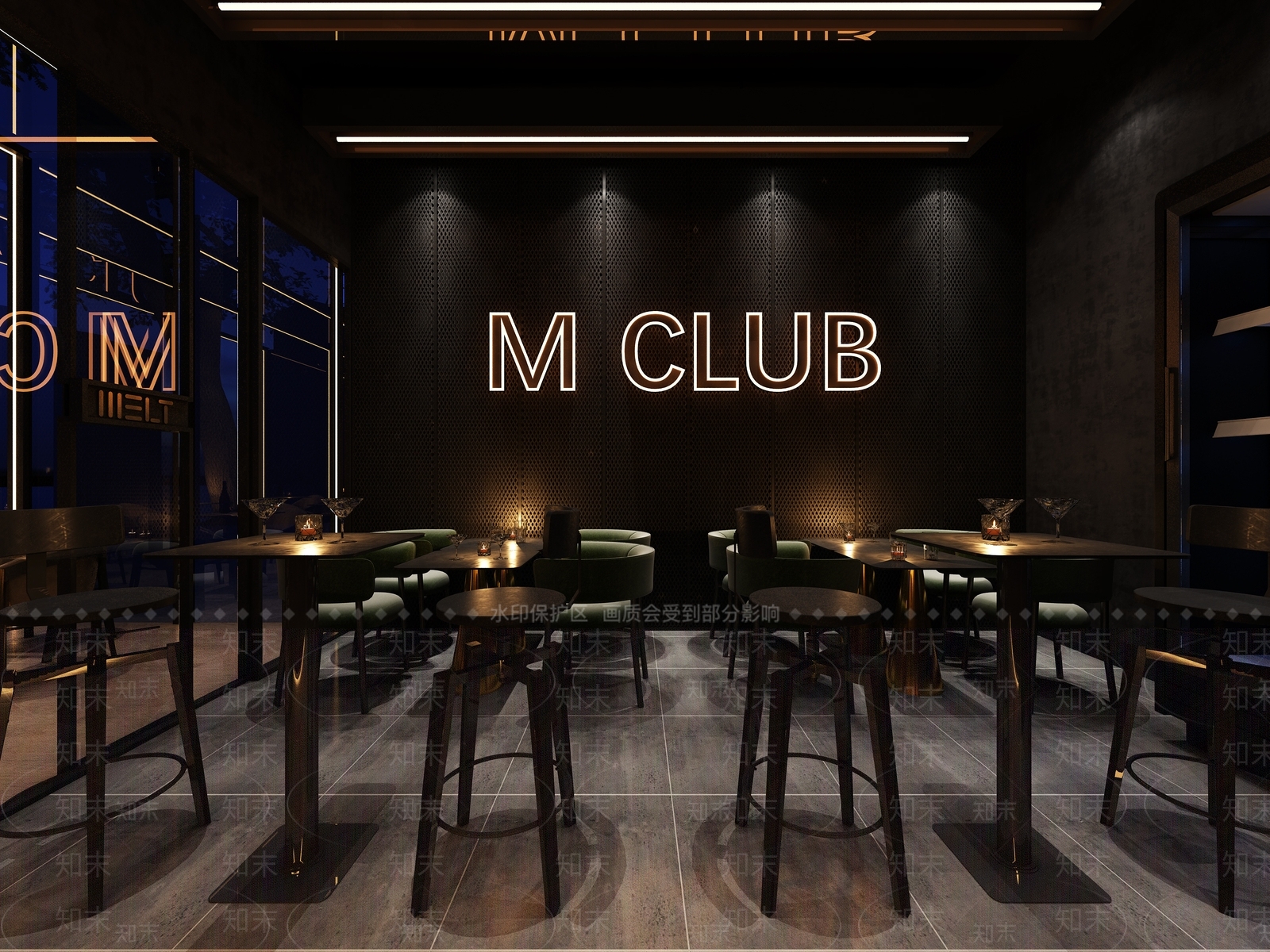 现代清吧酒吧3D模型下载【ID:956448473】