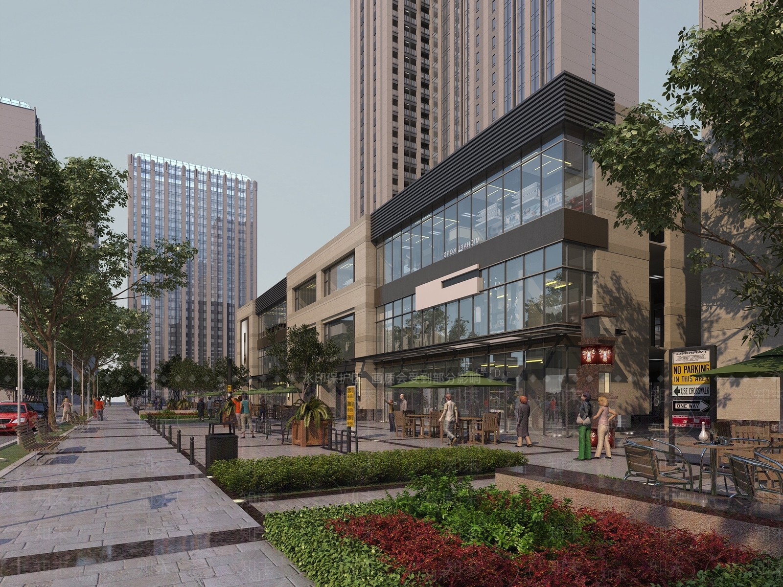 现代商业步行街景观3D模型下载【ID:556469181】