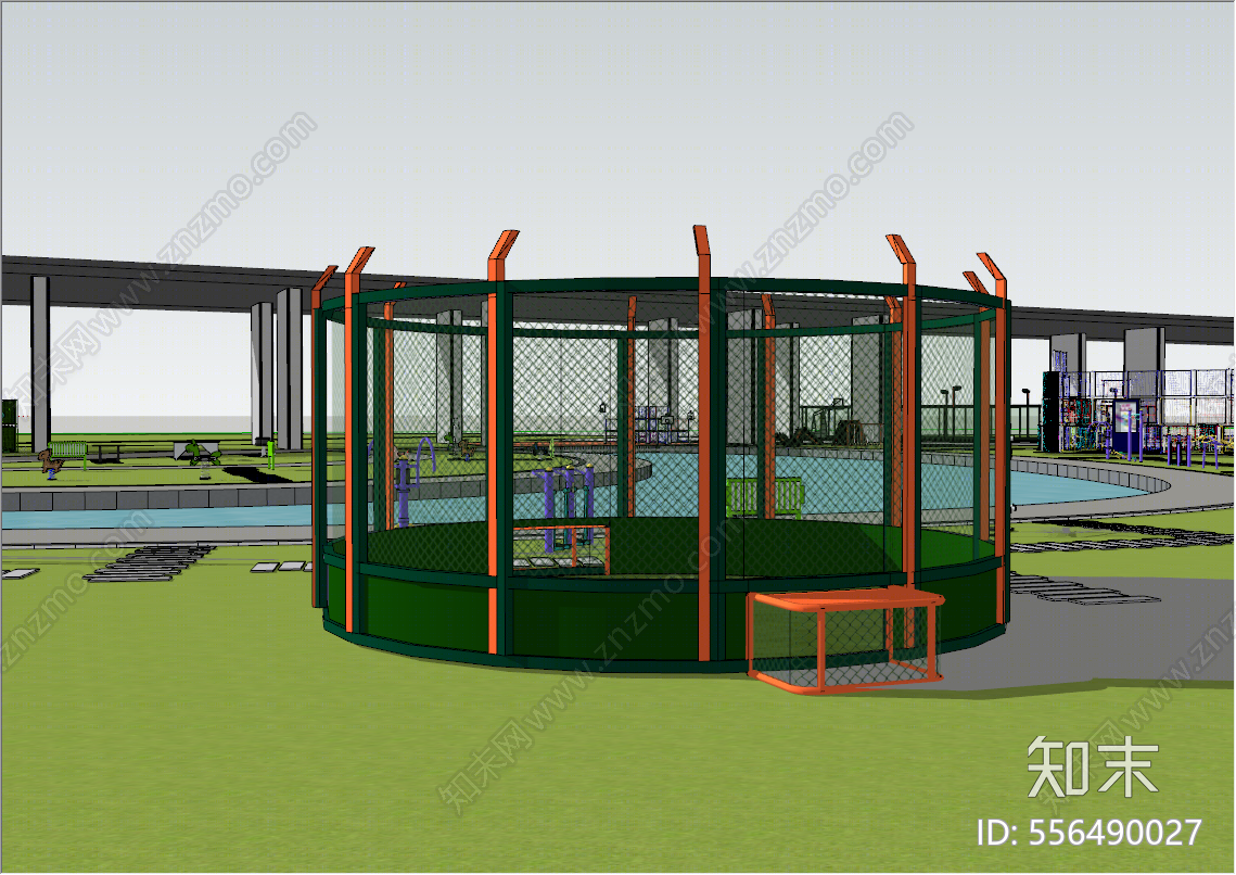 现代风格体育馆SU模型下载【ID:556490027】