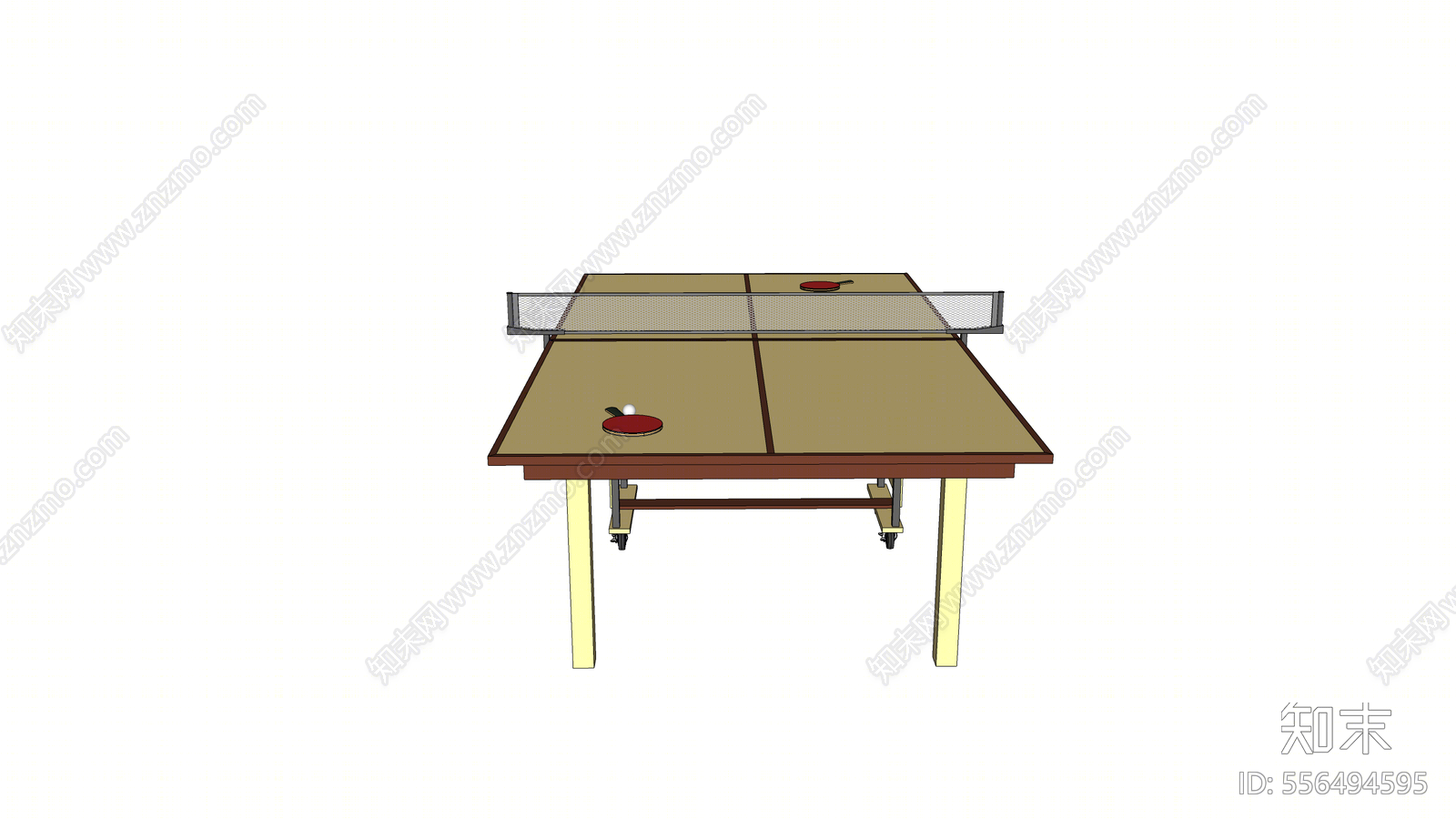 现代风格乒乓球桌SU模型下载【ID:556494595】