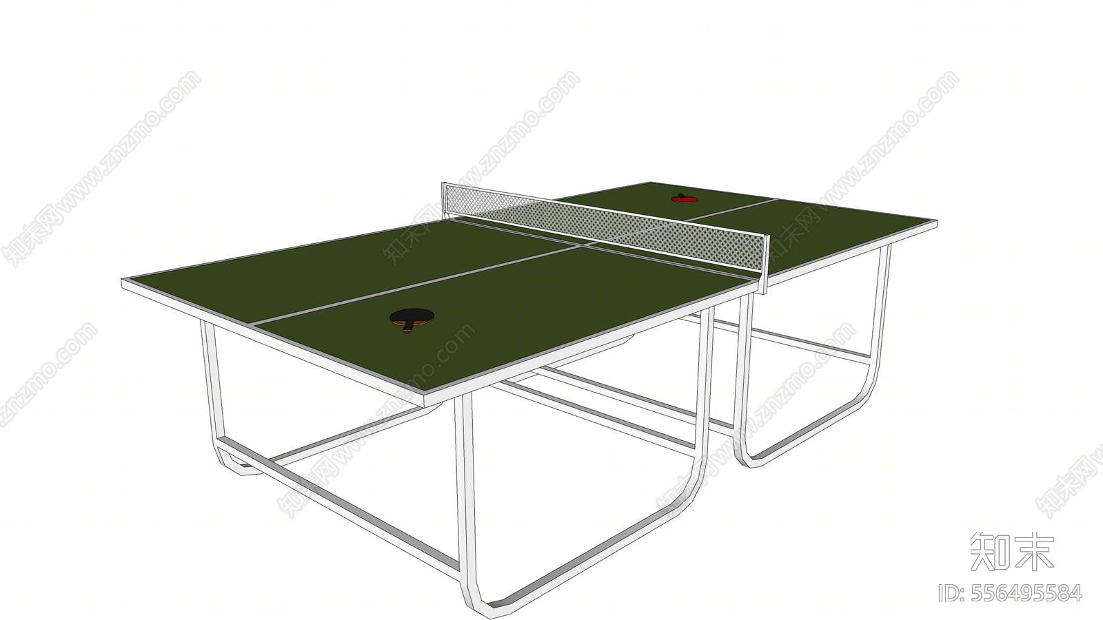 现代风格乒乓球桌SU模型下载【ID:556495584】