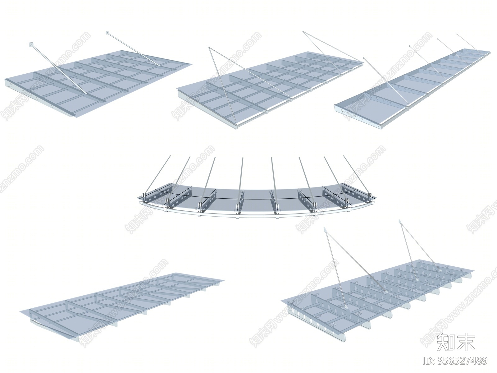 现代风格玻璃雨棚SU模型下载【ID:356527489】