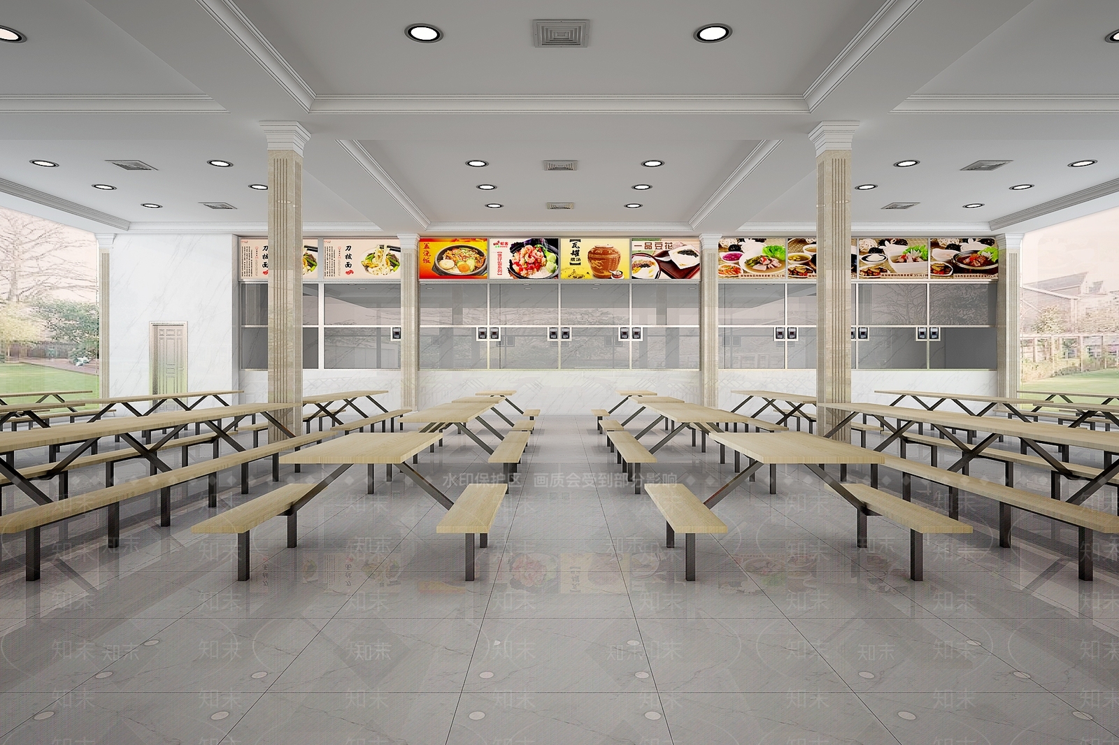 现代风格食堂3D模型下载【ID:756533721】