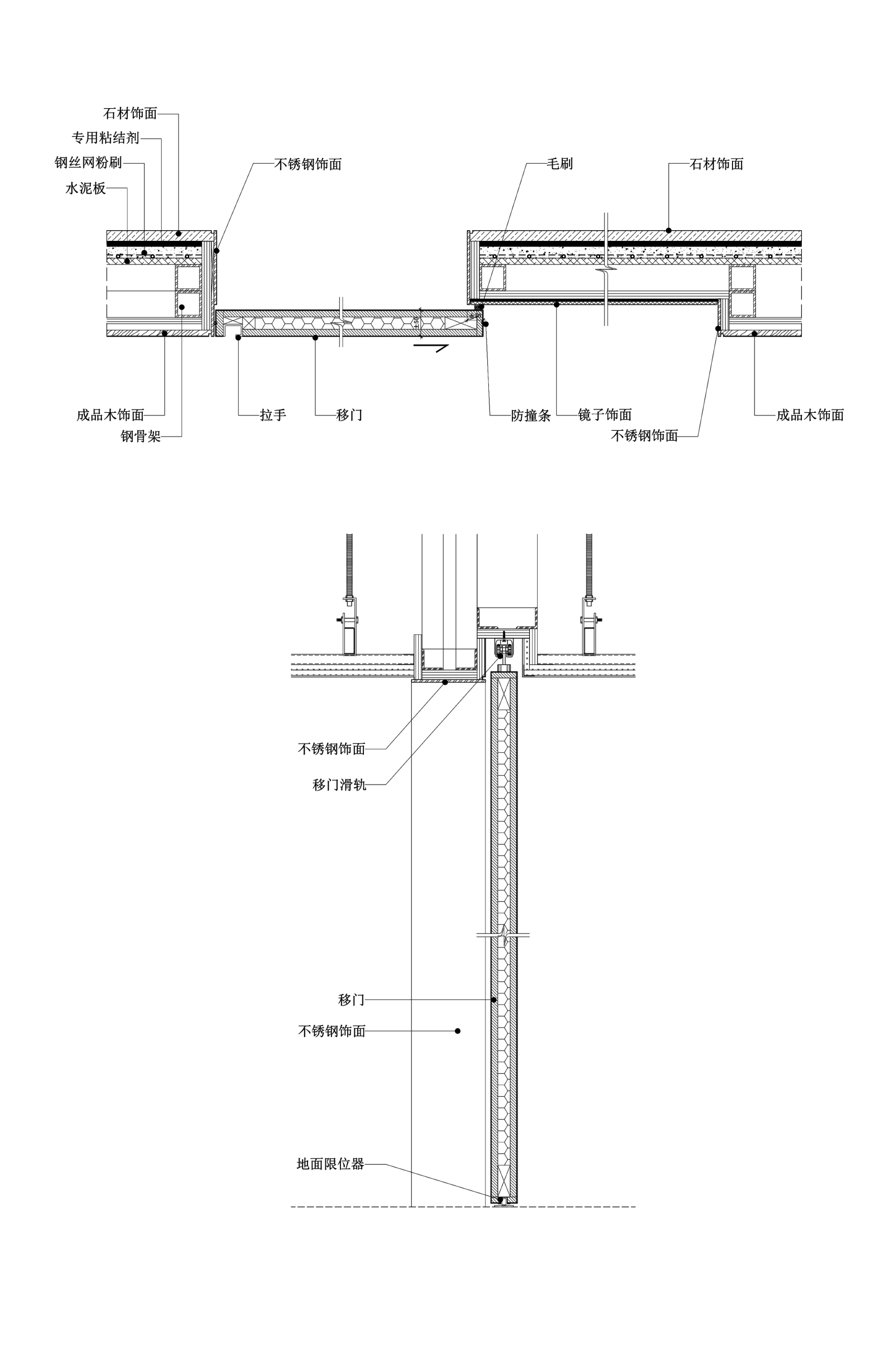 贴墙明装移门施工图下载